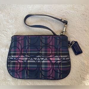 Coach Tartan Plaid Wristlet EUC